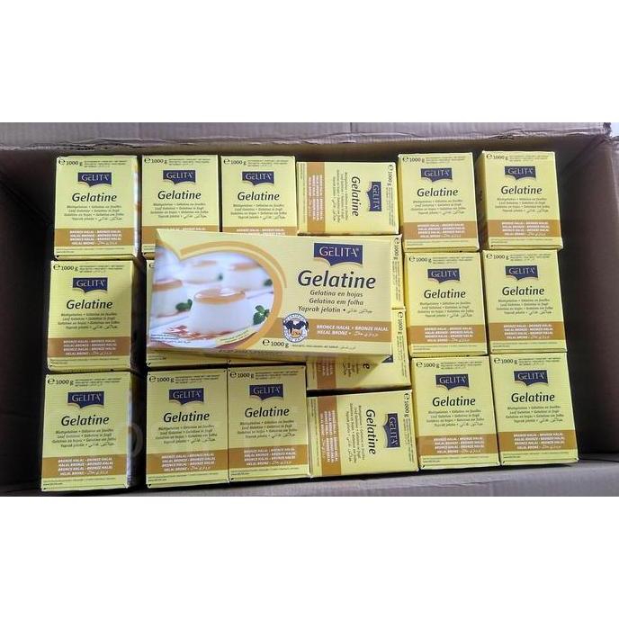 Gelatin Lembaran Halal - 5 lembar Gelatine Sheet Gelita Halal / Gelita