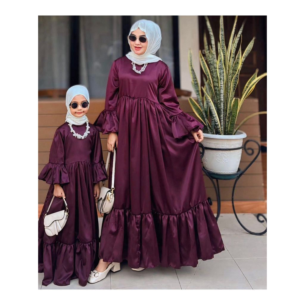 FLASH SALE BELLE DRESS KIDS By alfiana outfit/Gamis satin By alfiana outfit/Gamis anak perempuan sat