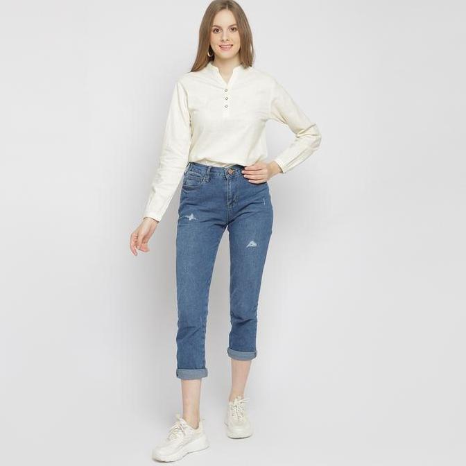 C2 Werner Blue Boyfriend Wanita Jeans