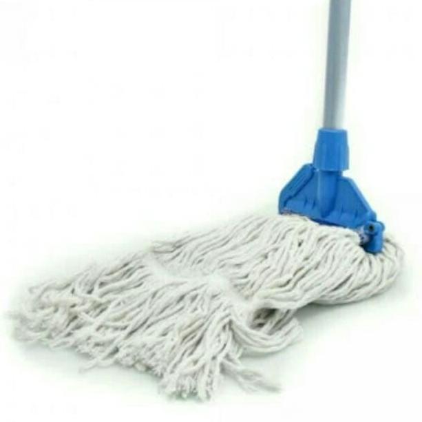 Mop holder komplit (jepit pel + tongkat pel + kain pel refill)