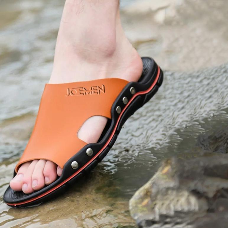 DISKON TERMURAH SANDAL KULIT LIMITED EDITION S 25 KEKINIAN SENDAL COWOK UNTUK JALAN JALAN KONDANGAN 