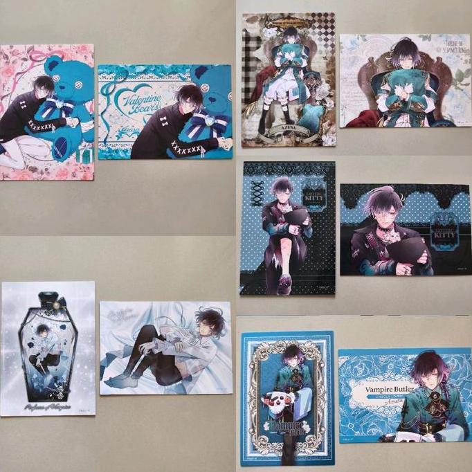 Official Merch Diabolik Lovers Azusa Mukami Bromida Set 2pcs Kuji Prize / Postcard Poster Anime Ori