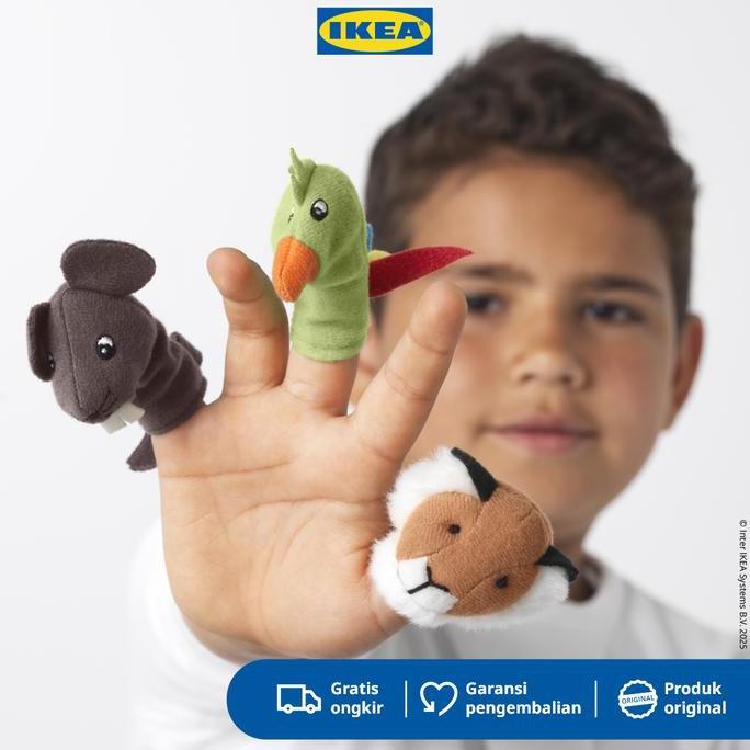 IKEA TITTA DJUR Boneka Jari Berbagai Hewan Isi 10pcs