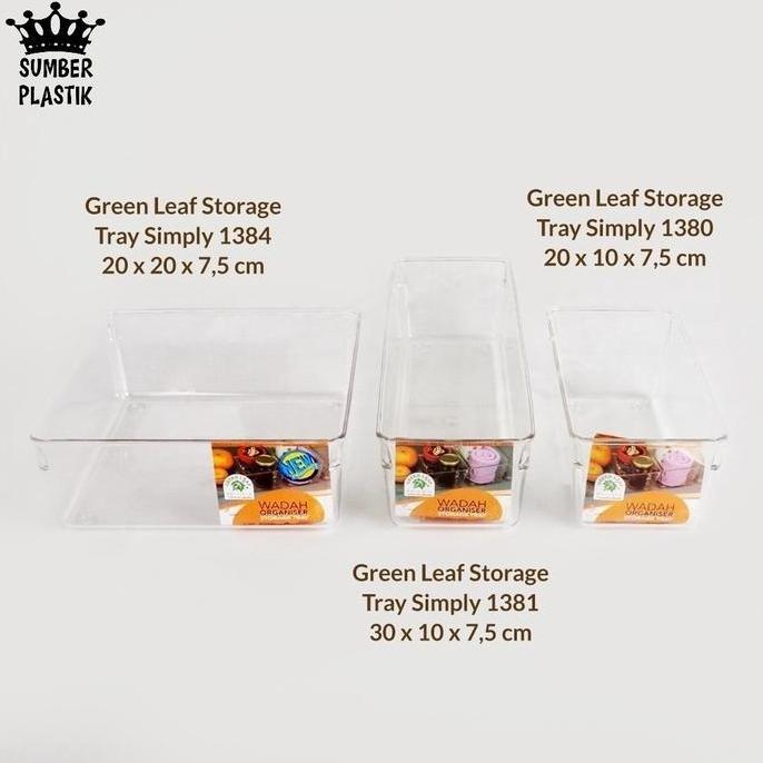 GREEN LEAF Storage Tray Simply 1380 Wadah Serbaguna Acrilic Transparan