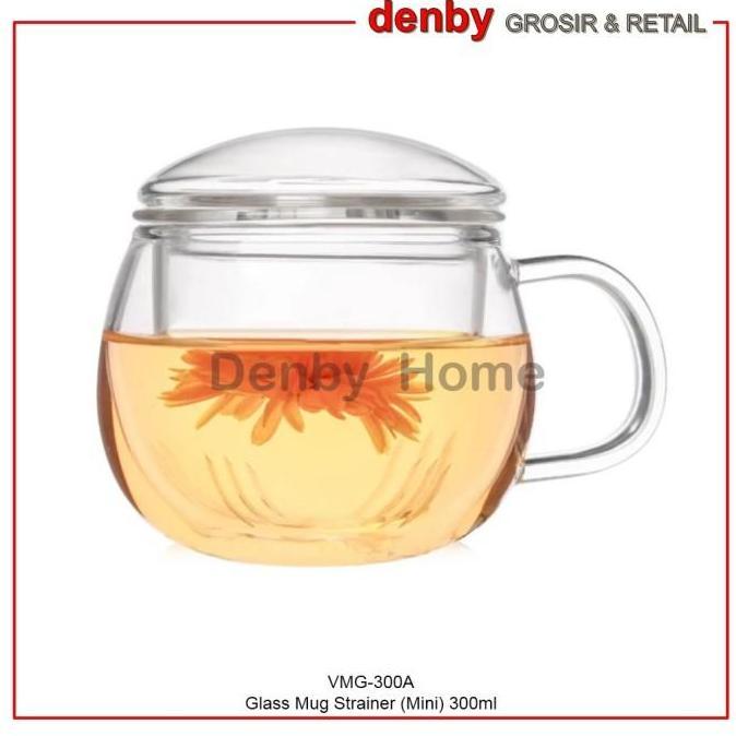 Gelas Mug Teh Saringan Kaca VMG