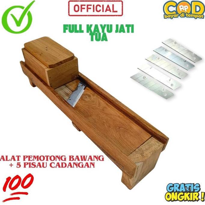 Pasah Bawang Merah + Cadangan Full Kayu Jati Tua / Pasah Serbaguna / Irisan Bawang Kayu