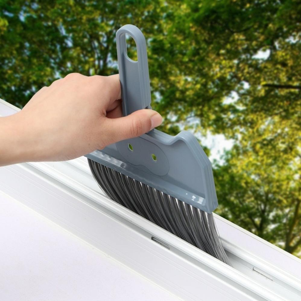 BESTPROMO HA 52 Sapu Set Pengki Mini Premium Plastik Tebal Bulu Sintesis Kuat Tidak Mudah Kusut dan 