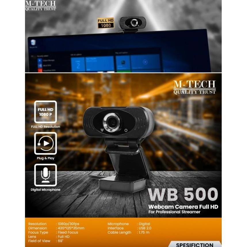 M-Tech / Mtech WB500 / WB-500 / WB500 1080p Full HD Webcam