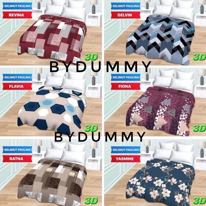 TERLARIS SELIMUT PAULINA BY BONITA MOTIF MINIMALIS BUNGA KARAKTER 160X200 HALUS LEMBUT COCOK UNTUK K