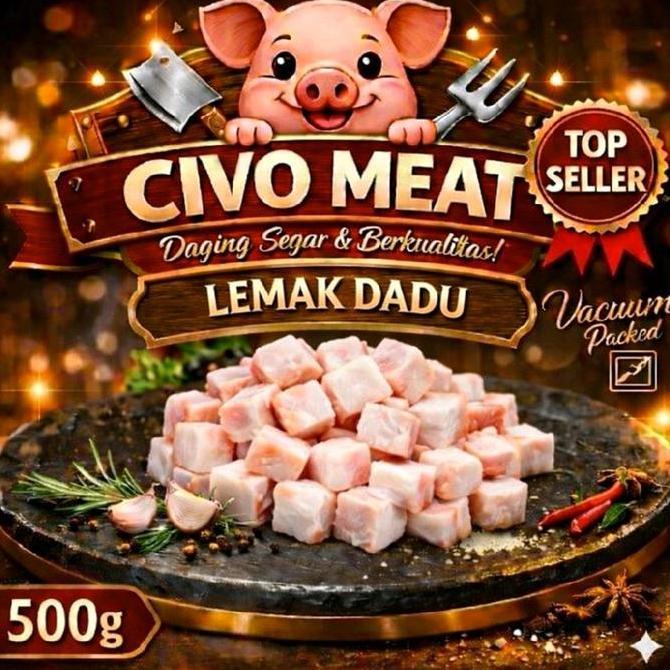 Lemak Babi / Minyak Babi / Lard Mentah Potong Dadu 500 gram