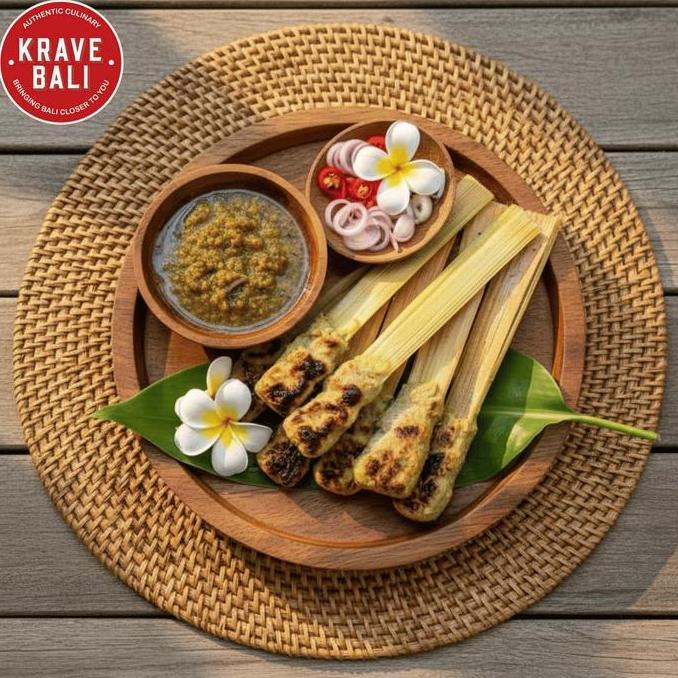 Sate Lilit Ikan Mercusuar 10 tusuk & Sambal Bali Asli - Krave Bali
