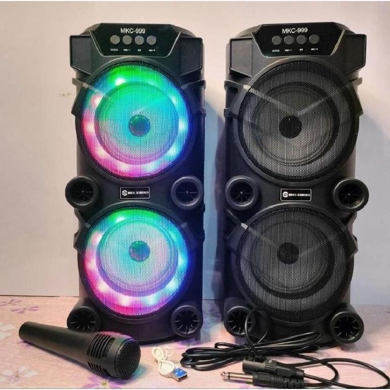 Promo Terbaru Audio Bluetooth Speaker Bass Mkc - Kimiso Qs 999 Portable Speaker With Party Light Mkc