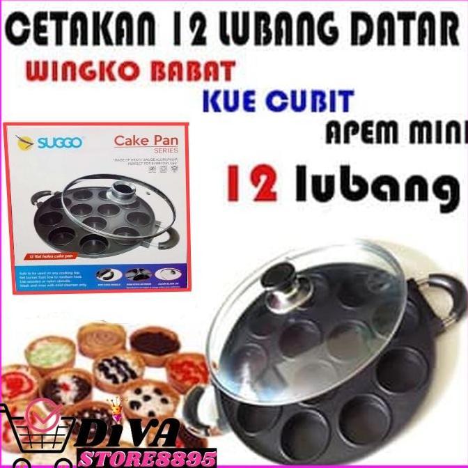 Cetakan Kue 12 Lubang Suggo - Cetakan Kue Lumpur Suggo 12 Lubang Martabak Super Mini Cetakan Kue Lum