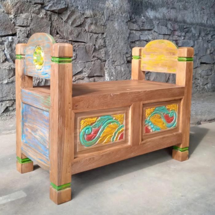 Jodang | Peti | Kursi 80x40x60cm Kayu Lawasan