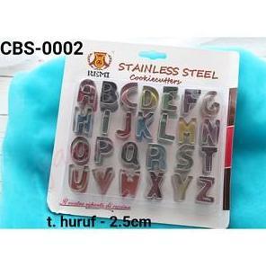 CBS-0002 Cutter bento fondant cookie huruf stainless alphabet abcd
