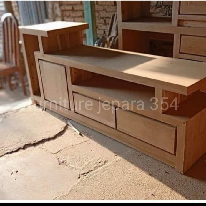 Meja Bufet Tv Mentah Kayu Jati Jepara