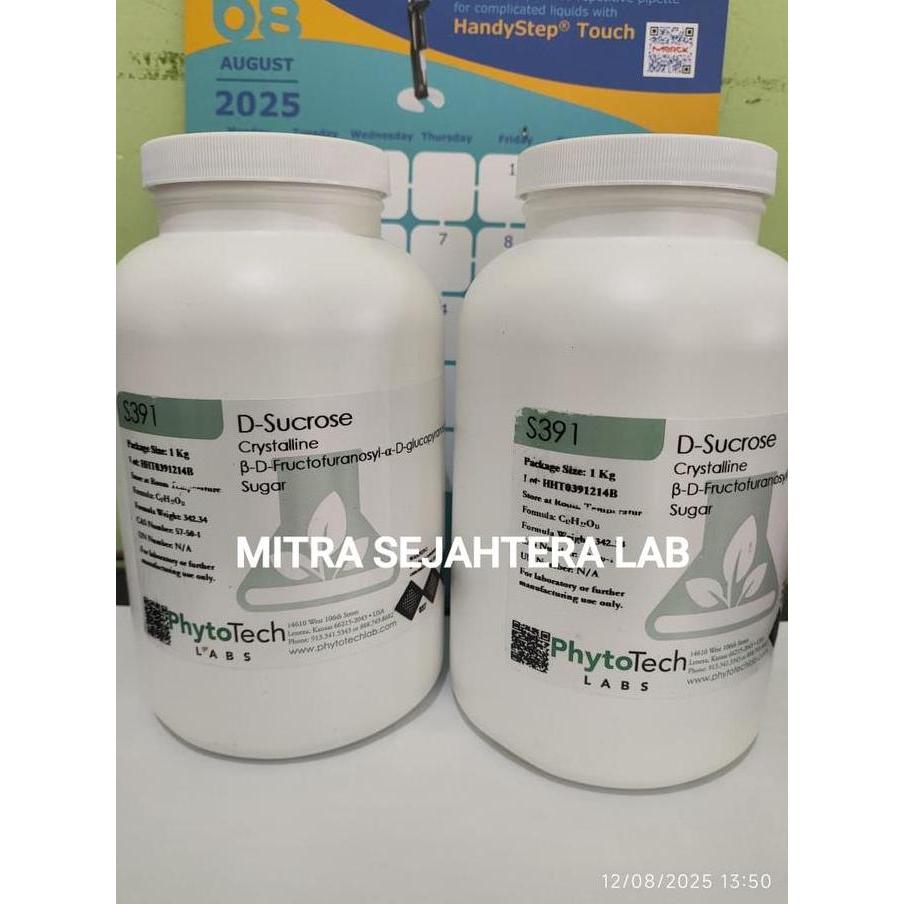 D Sucrose Sukrosa Saccharose Phytotech kemasan 1 kg S391 1000 gram Sukrosa