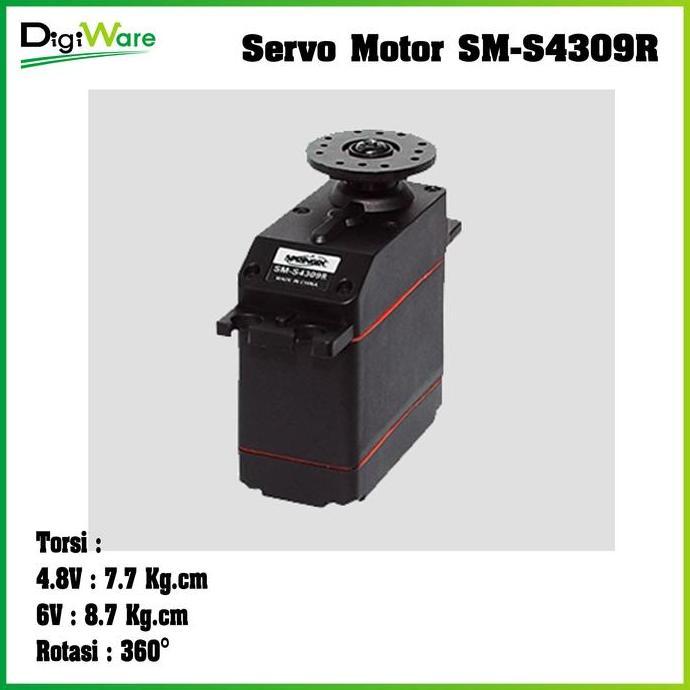 TERBARU - Motor Servo SM-S4309R SMS4309R 360 Derajat Torsi 8.7Kg
