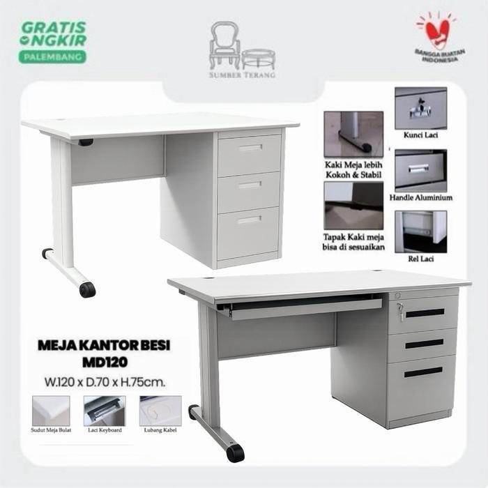 Meja Kantor Besi IMPORTA Meja Kerja Plat Besi Meja Kerja Kantor 1/2 Biro Meja Belajar Besi Meja Kerj