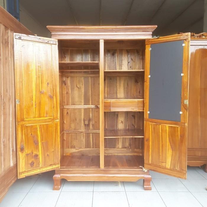 Lemari Pakaian Kayu Jati 2 Pintu