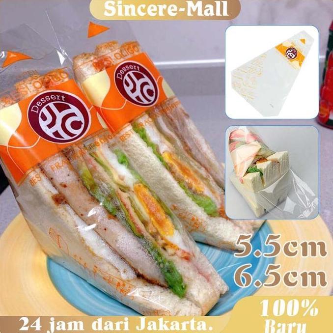 GAIZINPO 100 Pcs Kemasan Plastik Sandwich Segitiga Praktis / Plastik Roti Sandwich / Box Sandwich Se