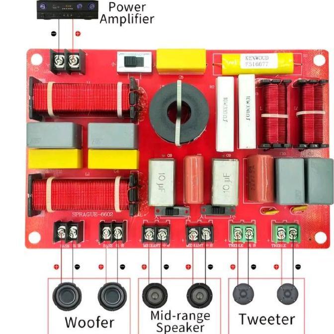 BEBAS ONGKIR - Crossover Pasif 6 Way Double Bass Middle Tweeter SPRAGUE 6602