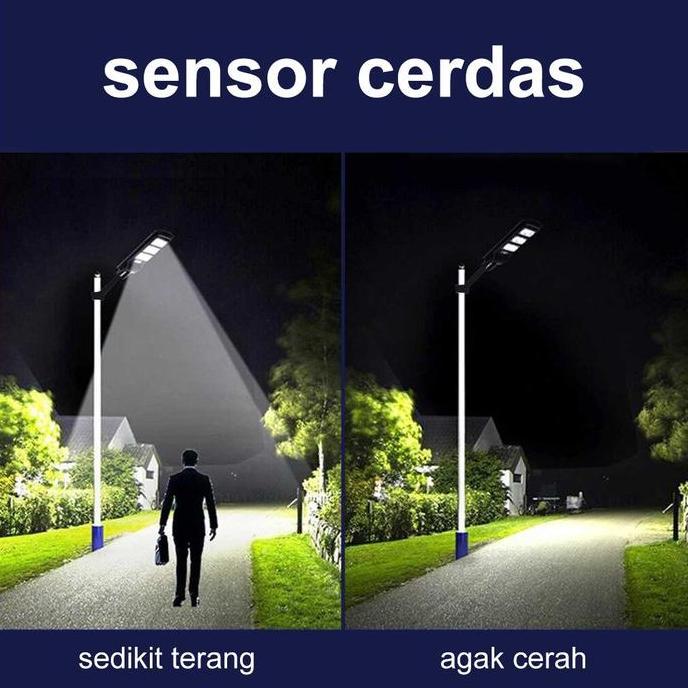 Lampu Sorot Luar Ruangan 1500W Tahan Air IP67 Seri Surya dengan Panel Surya Sensor Otomatis Garansi 