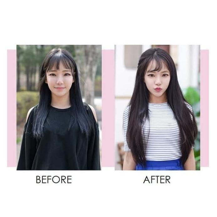 HLU half wig u shape lurus hair clip rambut palsu hair extension