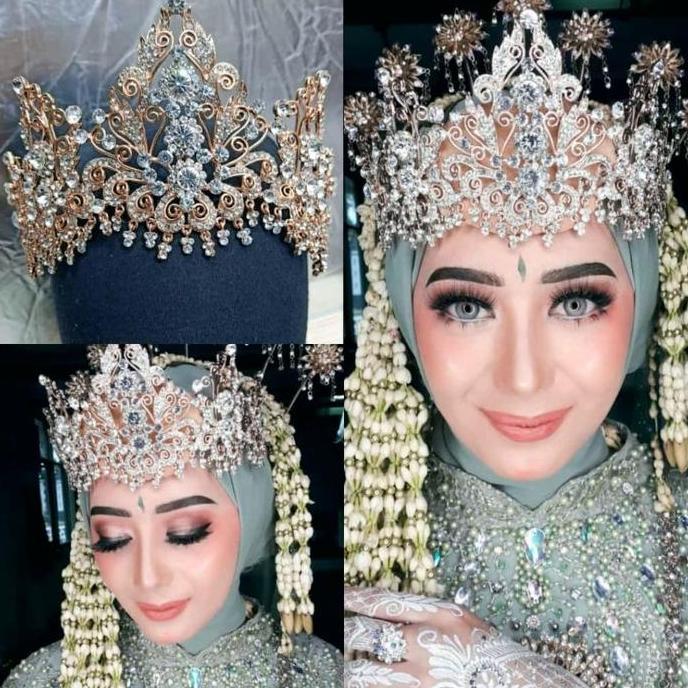 [MK89] Mahkota Adat Pengantin Siger Sunda Jawa Impor Elegan Gold GS