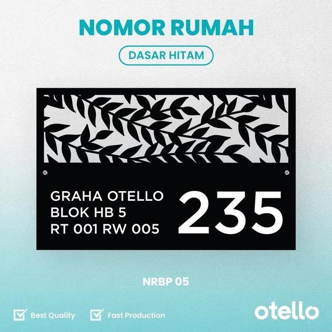 BEST PRICE - Otello Papan Alamat Rumah Custom Akrilik Laser Bolong + UV | Nomor Rumah Kost House Num