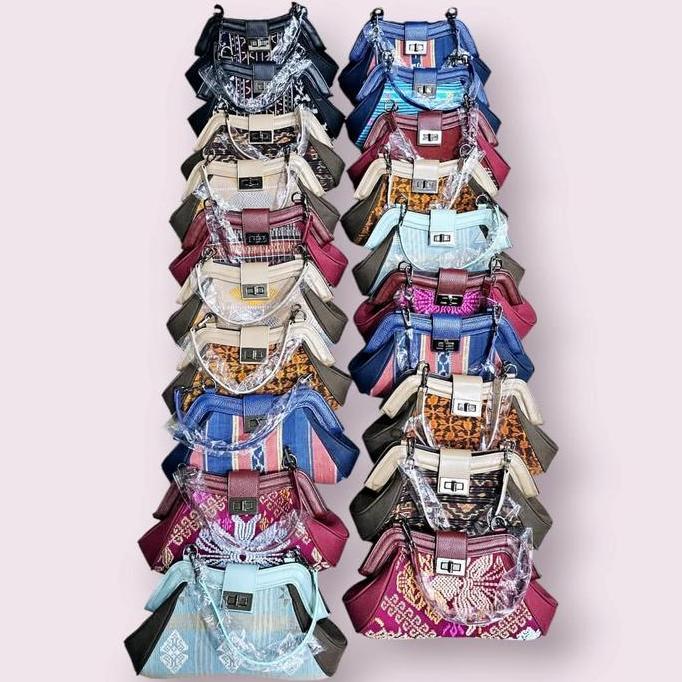 TAS PESTA CLUTCH ETNIK BATIK JUMPUTAN PALEMBANG KULIT ASLI AWK-7 PT