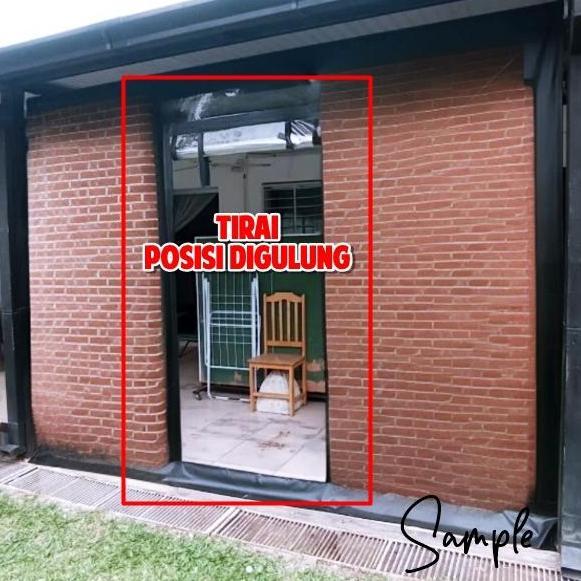 Tirai Plastik Transparan Penahan Air Hujan / Tirai Pvc Outdoor Meteran