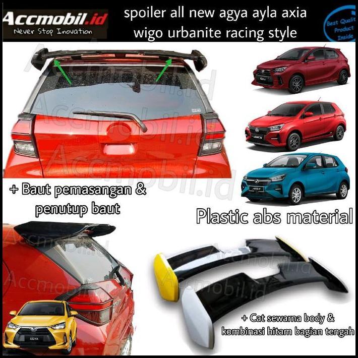 TERLARIS SPOILER ALL NEW AGYA AYLA 2023 ON MODEL URBANITE RACING STYLE 