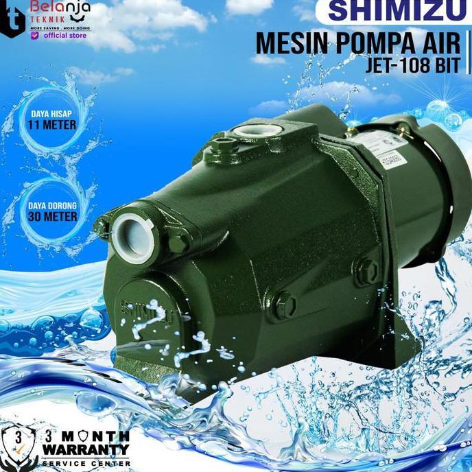 Shimizu Pompa Air Semi Jet Pump PS 108 BIT 11 Meter Non Tabung terlaris