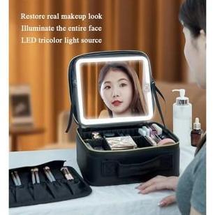 TAS LED MAKEUP ARTIST / TAS KOSMETIK LED KAPASITAS BESAR /MIRROR MAKEUP POUCH / TAS MAKE UP KOSMETIK