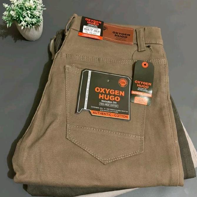 Oxygen Hugo Celana Oxygen Hugo Celana Panjang Tebal Hitam Warna 27-38 Bahan Sweding Baby Canvas