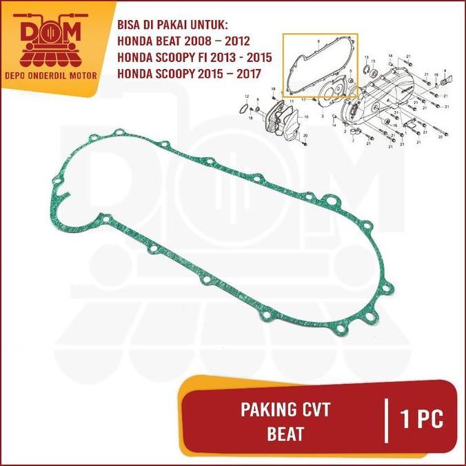 Promo Paking CVT Beat Karbu (PSP) Gasket Packing AJS Perpak Bak Blok Block CVT Baut Motor Motorcycle