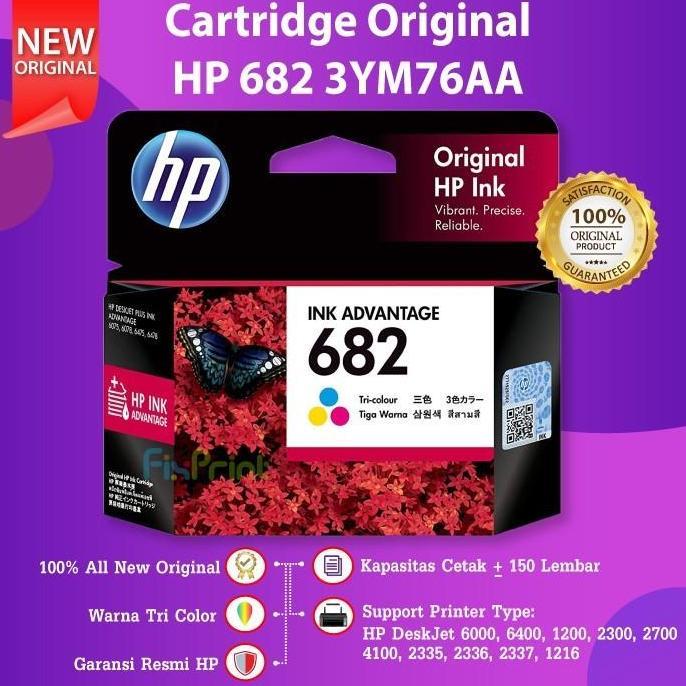 Original HP 682 Color 3YM76AA Cartridge Tinta 2775 2776 2777 2778 4176 / Cartridge HP 802 Deskjet 10