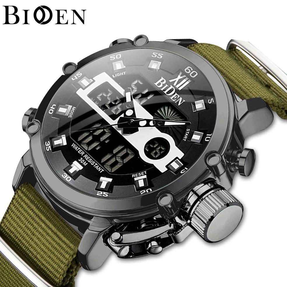 Favorit Biden Jam Tangan Pria 0164 Anti Air Sport Militer Analog Digital Luminous Display
