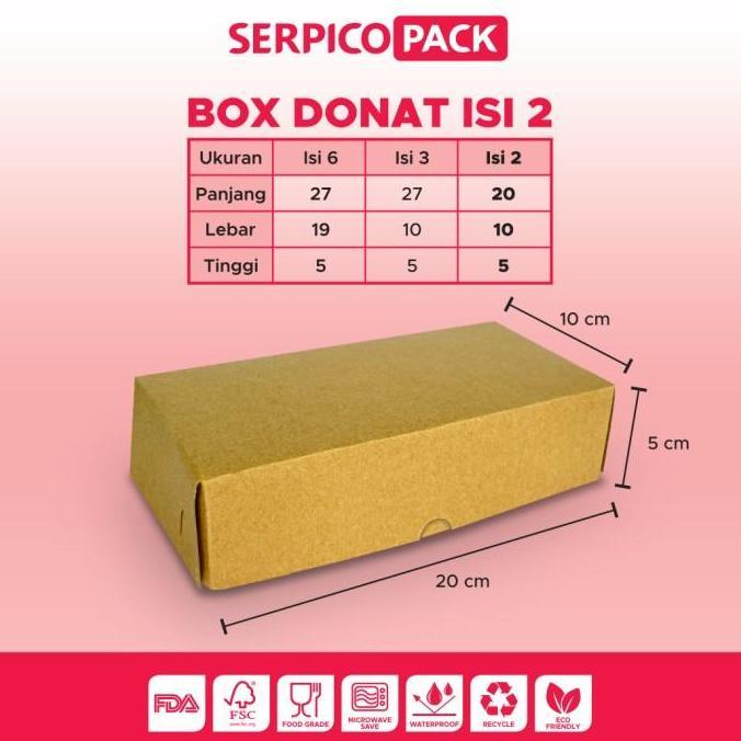 Dus Donat Isi 2 / Dus Brownies 20x10x5 / Dus Brownies Box 20x10