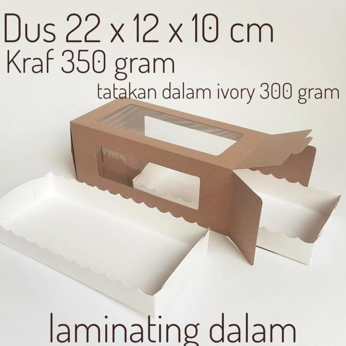 Dus kue box kue kotak kue bolu gulung box roll cake ukuran 22x12x10cm