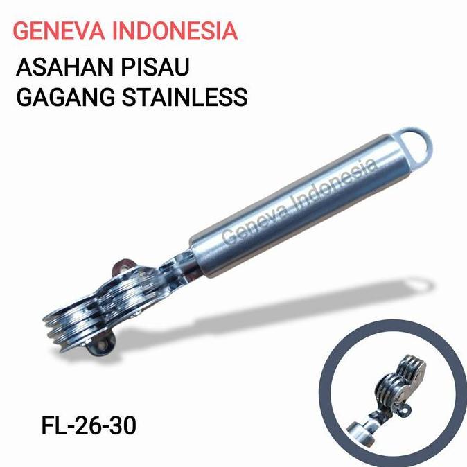 Asahan Pisau Pengasah Pisau Gagang Stainless Steel