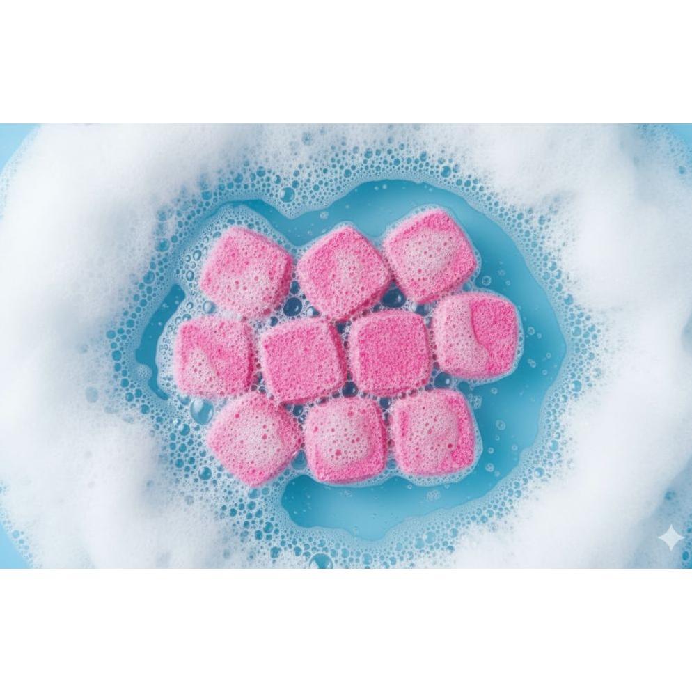 NEW Bubble Bath Bomb 10 Cube Strawberry Milkshake Busa Melimpah Wangi Segar | Spa Mandi Busa Rumah