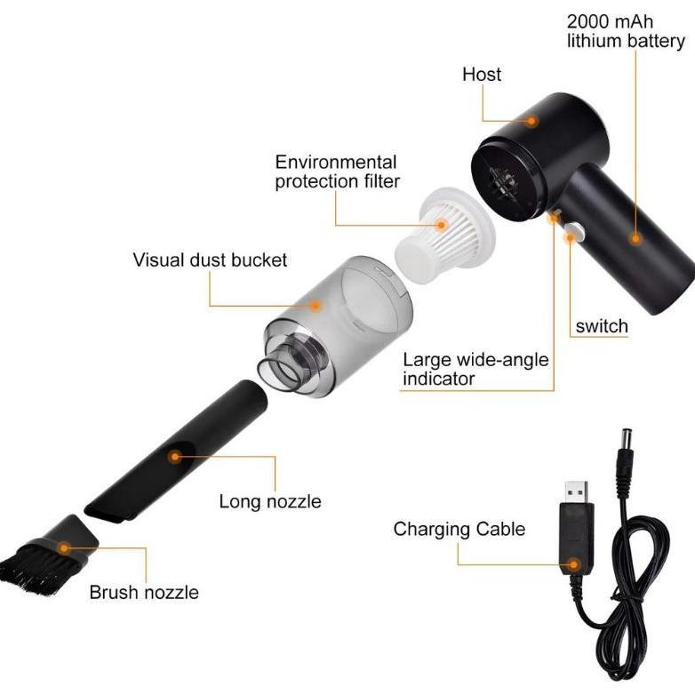TERBARU Wireless Car Vacuum Cleaner Portable vacum Vakum Penyedot Debu Mini Mobil Vacuum kuat Cleane