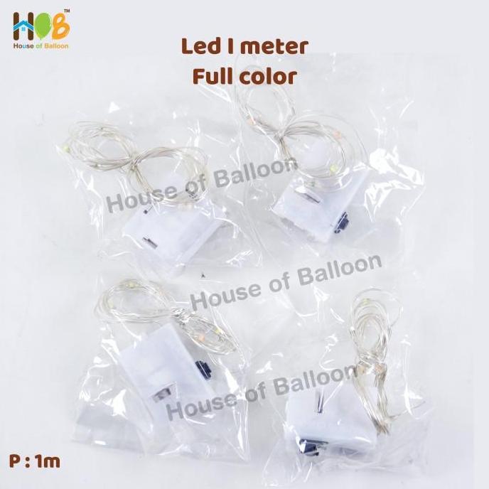 Lampu Led Kawat 1 meter Balon Dekorasi Stik Bobo Baterai 10 LED