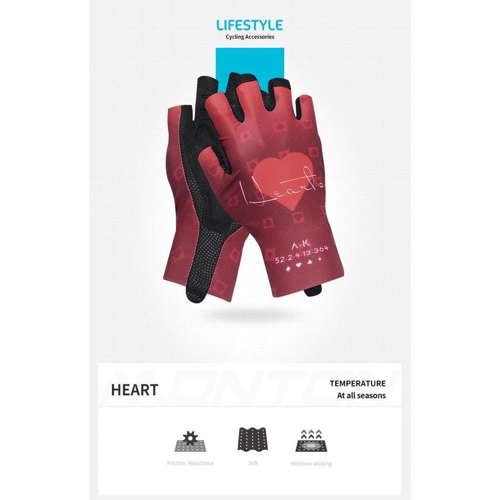 Glove Skull Monton Glove Skull Monton Half Red Finger Heart