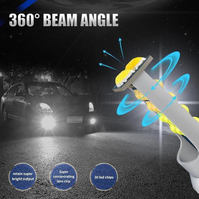 LAMPU FOGLAMP H11 H16 HB4 2 WARNA LED KABUT 12V - 24V PUTIH KUNING