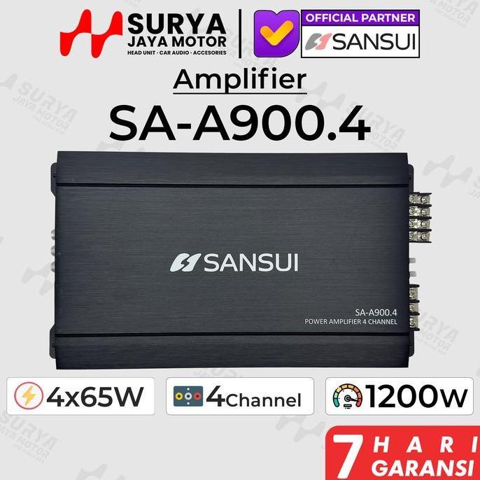PROMO DISKON - Sansui SA-A900.4 Power Amplifier 4 channel 4x65W 1200W Max Power SAA9004 Audio Mobil