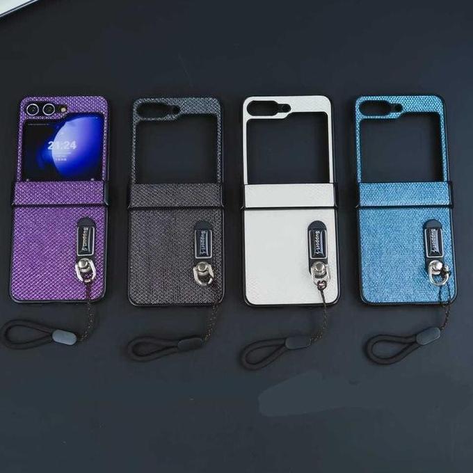 Hard Case Gliter Feel Like Jeans With Lanyard And Bracket Stand Fold Silikon Phone Case Ultra thin T