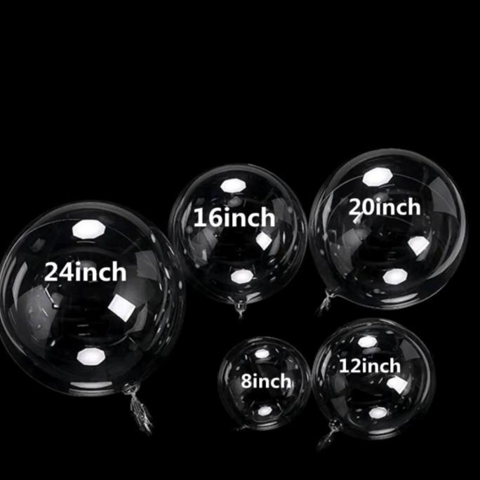 Balon PVC 20 Inch Transparan Bening Putih Bobo Balon Dekorasi Bogor